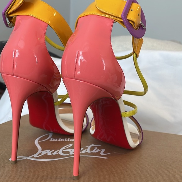 Authentic Christian Louboutin Multi-colored Patent Leather Heels size 41 1/2 - Picture 5 of 10